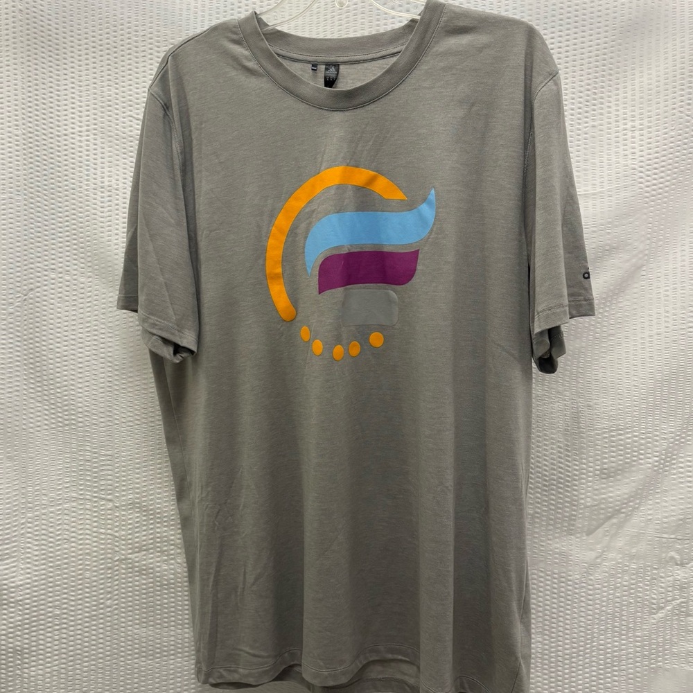 Adidas Activewear Gray Tee with Colorful Graphic